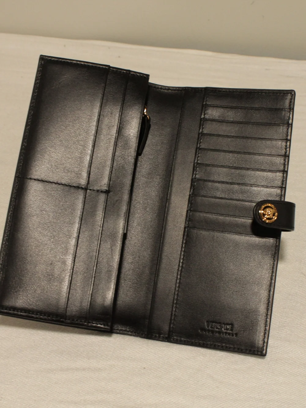 Versace Black Leather Wallet with Authenticity Card